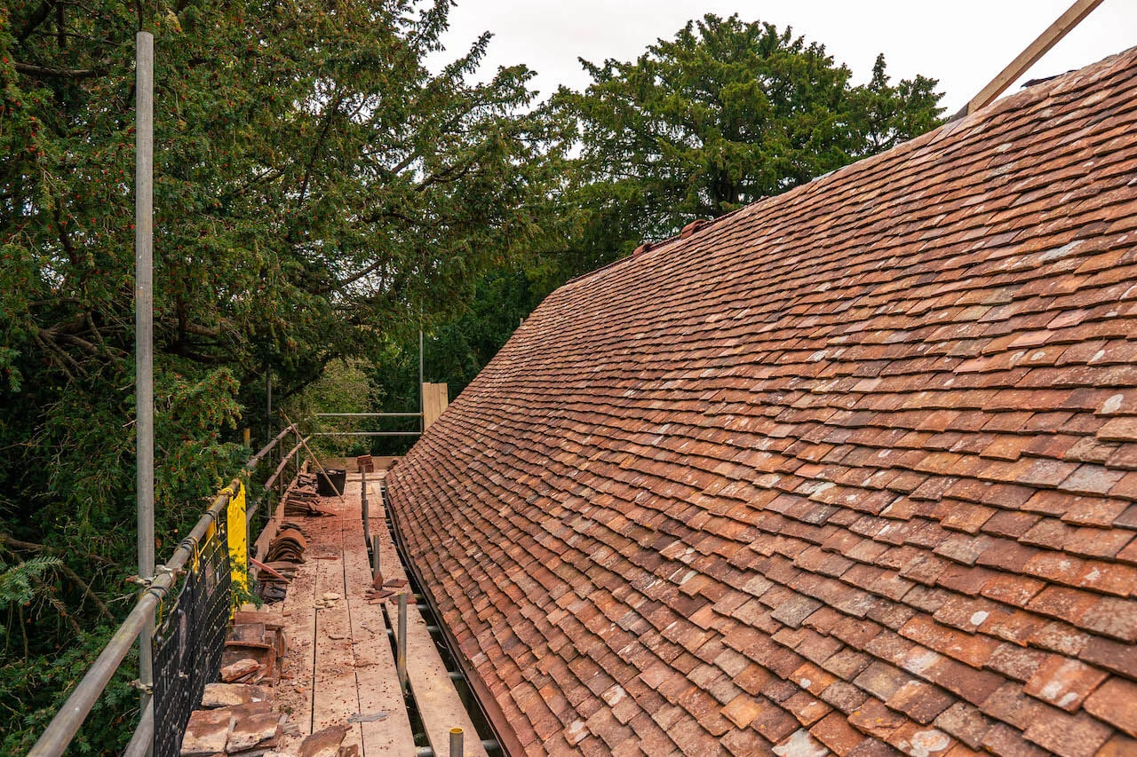 Chimney flashing detail on a period property in Milton Keynes.