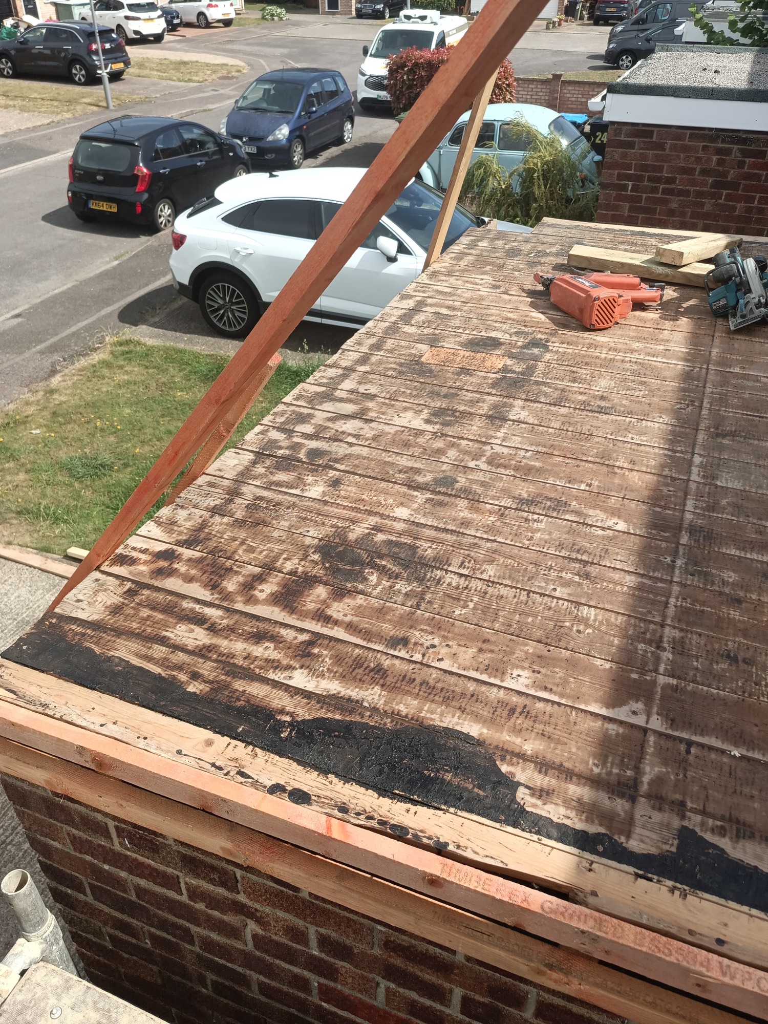 A failed, water-damaged roof needing emergency attention