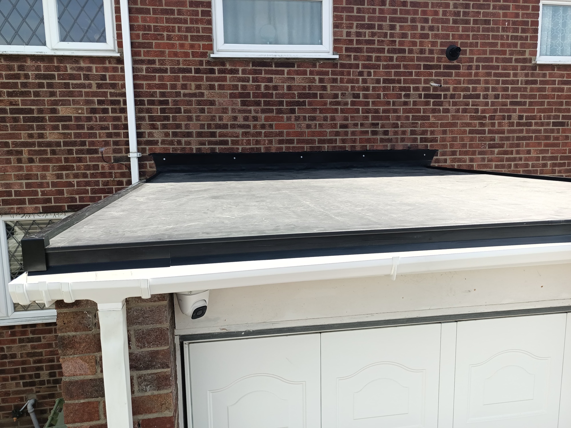 Finished grey GRP fibreglass flat roof